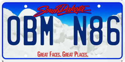 SD license plate 0BMN86