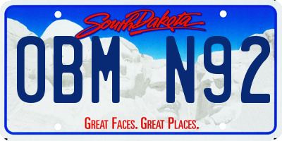 SD license plate 0BMN92