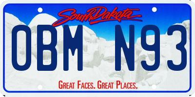 SD license plate 0BMN93