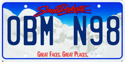 SD license plate 0BMN98
