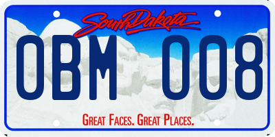 SD license plate 0BMO08