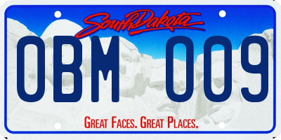 SD license plate 0BMO09