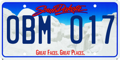 SD license plate 0BMO17