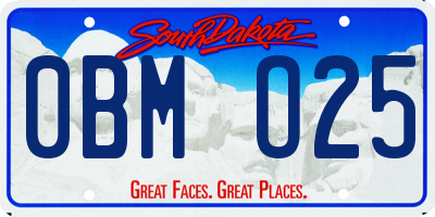 SD license plate 0BMO25
