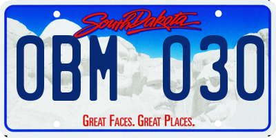 SD license plate 0BMO30