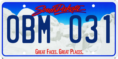 SD license plate 0BMO31