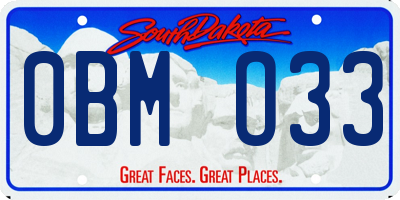 SD license plate 0BMO33