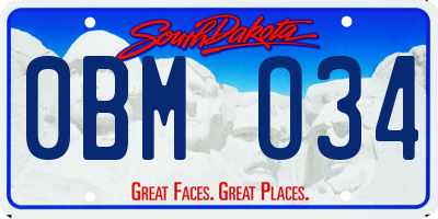 SD license plate 0BMO34
