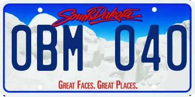 SD license plate 0BMO40