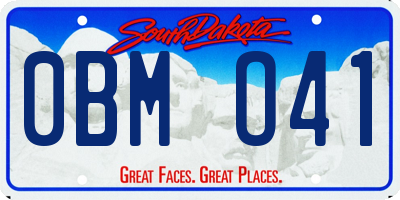SD license plate 0BMO41