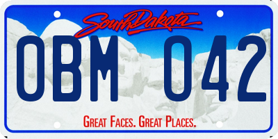 SD license plate 0BMO42