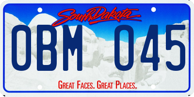 SD license plate 0BMO45