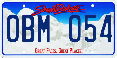 SD license plate 0BMO54