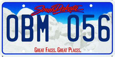 SD license plate 0BMO56