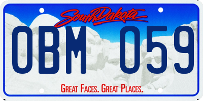SD license plate 0BMO59