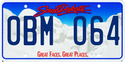 SD license plate 0BMO64