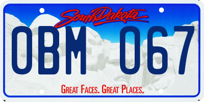 SD license plate 0BMO67