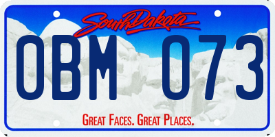 SD license plate 0BMO73