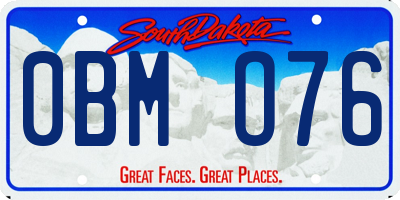 SD license plate 0BMO76