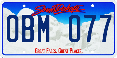 SD license plate 0BMO77
