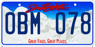 SD license plate 0BMO78
