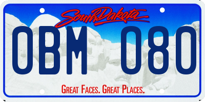 SD license plate 0BMO80
