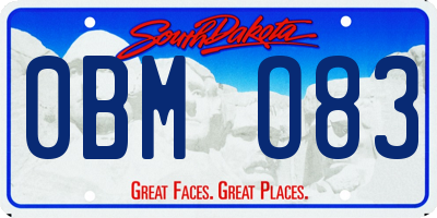 SD license plate 0BMO83