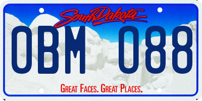 SD license plate 0BMO88