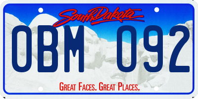 SD license plate 0BMO92