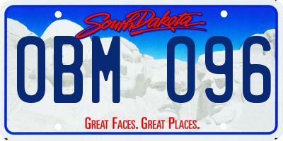 SD license plate 0BMO96