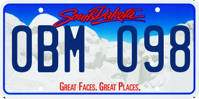SD license plate 0BMO98