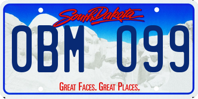SD license plate 0BMO99