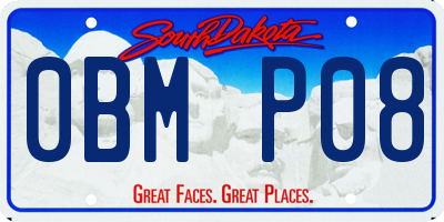 SD license plate 0BMP08