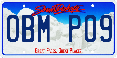 SD license plate 0BMP09