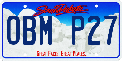 SD license plate 0BMP27