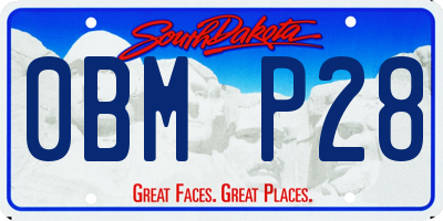 SD license plate 0BMP28