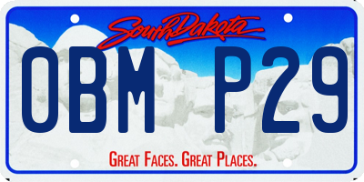 SD license plate 0BMP29