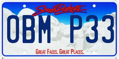 SD license plate 0BMP33