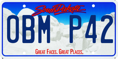 SD license plate 0BMP42