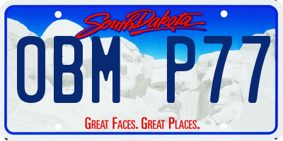 SD license plate 0BMP77