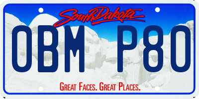 SD license plate 0BMP80