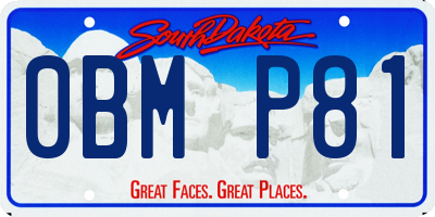 SD license plate 0BMP81