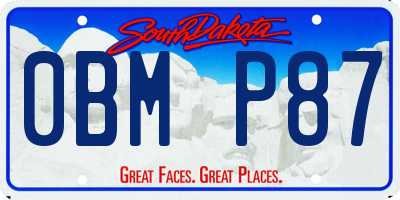 SD license plate 0BMP87