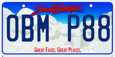 SD license plate 0BMP88