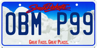 SD license plate 0BMP99
