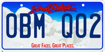 SD license plate 0BMQ02