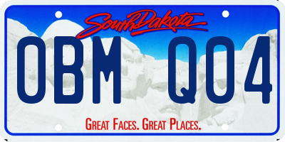 SD license plate 0BMQ04