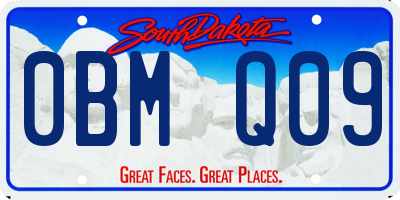 SD license plate 0BMQ09