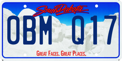 SD license plate 0BMQ17