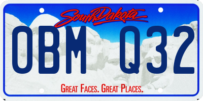 SD license plate 0BMQ32